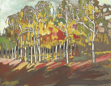 Из Борисовата градина, 1928-1929, гваш, кафява хартия, 19х19,6 см, подпис долу ляво; Фондация „Цанко Лавренов”, инв. № 357